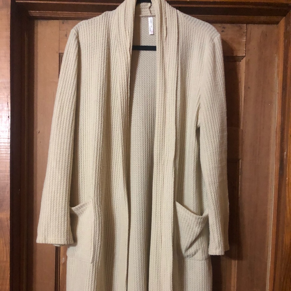 Boutique waffle cardigan